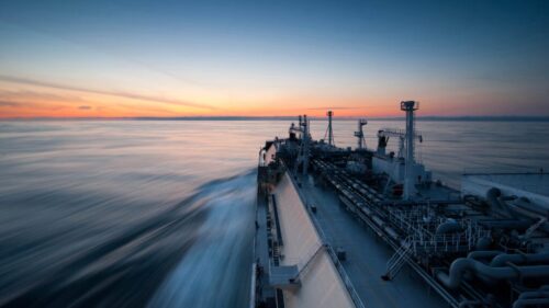 Liquigied,Natural,Gas,Tanker,Sails,Towards,The,Sunset.,Long,Exposure Liquigied,Natural,Gas,Tanker,Sails,Towards,The,Sunset.,Long,Exposure